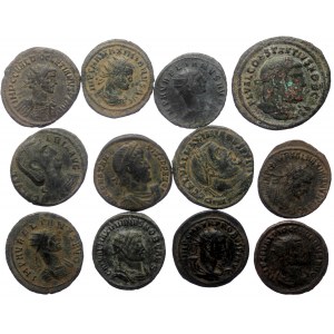 12 Roman AE coins (Bronze, 58,74g)