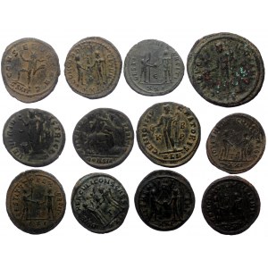 12 Roman AE coins (Bronze, 58,74g)