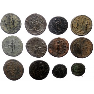 12 Roman AE coins (Bronze, 40,14g)