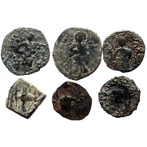 6 AE Arab-Byzantine coins (Bronze, 25,18g)
