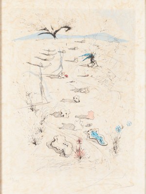 Salvador Dalí (1904 Figueres - 1989 Figueres), Głowa cierniowa (Okopy) z cyklu 'Poemes Secrets' Guillaume Apollinaire'a, 1967