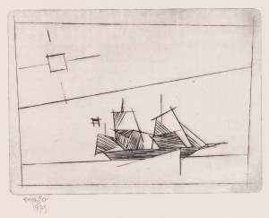 Lyonel Feininger (1871 Nowy Jork - 1956 Nowy Jork), Żaglowiec, 1939