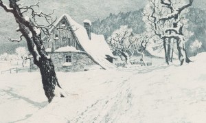 Friedrich Iwan (1889 Kamienna Góra - 1967 Wangen), Karkonosze zimą (