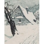 Friedrich Iwan (1889 Kamienna Góra - 1967 Wangen), Karkonosze v zimě (Raszów v zimě)