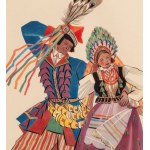 Zofia Stryjeńska (1891 Kraków - 1976 Genf), Krakowiak aus der Mappe Polnische Tänze, 1927