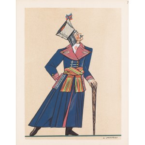 Zofia Stryjeńska (1891 Kraków - 1976 Genewa), Chłop z Wilanowa koło Warszawy (palto), plansza VII z teki 'Polish Peasants' Costumes', 1939