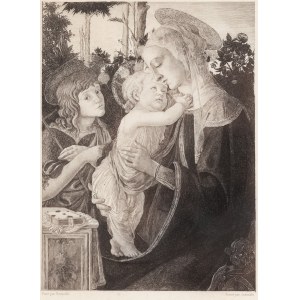 Feliks Stanisław Jasiński (1862 Ząbków na Podlasiu - 1901 Puteaux), Madonna z Dzieciątkiem i św. Janem Chrzcicielem wg Sandro Botticellego, 1890