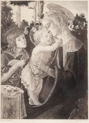 Feliks Stanisław Jasiński (1862 Ząbków na Podlasiu - 1901 Puteaux), Madonna z Dzieciątkiem i św. Janem Chrzcicielem wg Sandro Botticellego, 1890