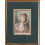 Gilles Antoine Demarteau (der Jüngere) (1750 - 1802 Paris), Gestricktes Mädchen mit hochgebundenem Haar aus der Serie Frisuren