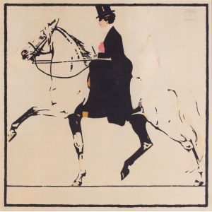Ludwig Hohlwein (1874 Wiesbaden - 1949 Berchtesgaden), Frau zu Pferd
