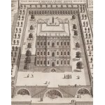 Evropská rytina, 18. století, Villa Mecenas v Tivoli (rekonstrukce), kolem roku 1713