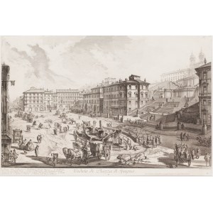 Giovanni Battista Piranesi (1720 Mogliano Veneto - 1778 Rím), Veduta di Piazza di Spagna z knihy Vedute di Roma