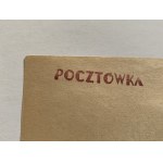 Pohľadnica. Známka na pohľadnici zdobenej drevorezom Mariána Stępieńa [1943].