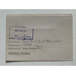 Gefängnis Alt Moabit in Berlin. Gefalteter Brief aus dem Kriegsgefangenenlager Oflag VIIA Murnau von Major Dr. Władysław Suwalski [1942].
