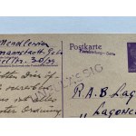 Ghetto Lodž. Neodoslaný lístok adresovaný do pracovného tábora pre Židov v Šternberku [1941].