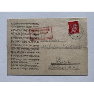 List składany z podobozu Auschwitz w Jawiszowicach. Kopalnia Brzeszcze [1944]