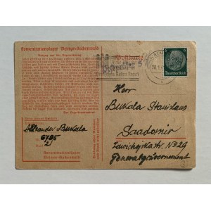 Kartka pocztowa. Obóz Koncentracyjny Weimar Buchenwald [1941]