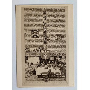 SZYK Arthur. Postcard: from the series Statute of Kalisz. Page of text. Cracow [1939].