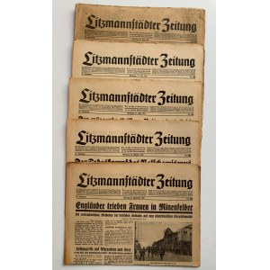 LITZMANNSTÄDTER ZEITUNG. Satz von 11 Ausgaben. Lodz [1941].