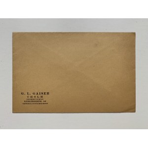 The company's G.L.GAISER CHOLM envelope.