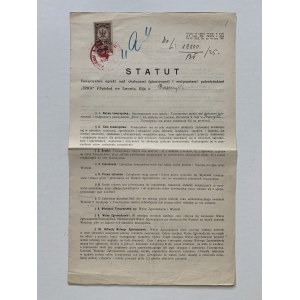 Statut Towarzystwa opieki nad chalucami (pionierami) i emigrantami palestyńskimi EZRA. Lwów. Przemyśl [1925]