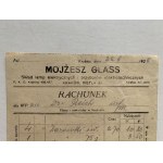 Účet společnosti Mojżesz Glass Skład lamp elektrycznych i przyborów elektrotechnicznych. Krakov [1928].