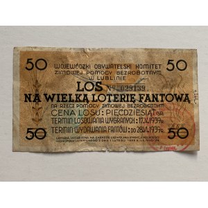 Schicksal für eine große Fanfaren-Tombola für die Winterhilfe der Arbeitslosen. Lublin [Mai 1939].