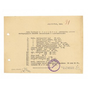 Potvrdenie Židovskej rady v Szydłowci [1941].