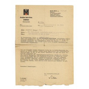 KATYÑ. German Red Cross. Certificate [1943].
