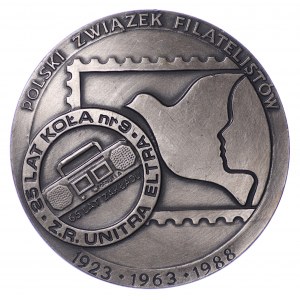 Medal, Wystawa Filatelistyczna Guglielmo Marconi 1923-1963-1988 Bydgoszcz