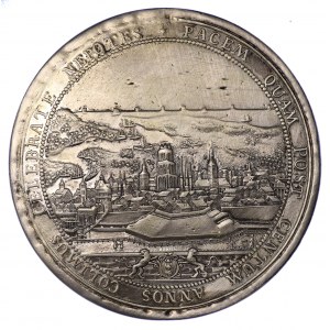 August III, replika medalu z 1760 roku, 100-lecie Pokoju w Oliwie, Gdańsk - srebro