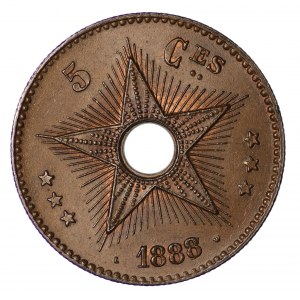Belgian Congo, 5 centimes 1888