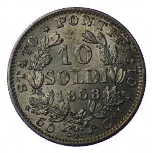 Włochy, 10 SOLDI 1868 - piękne