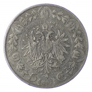 Austria, Franciszek Józef I, 5 koron1907, Wiedeń