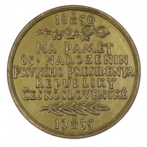 Czechosłowacja, medal na 85. rocznicę urodzin Tomasza Masaryka, 1935
