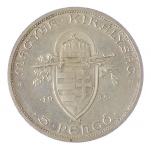 Hungary, 5 Pengo 1938