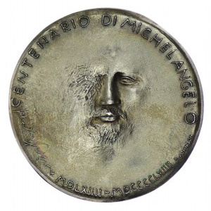 Włochy, Medal, Centenario Di Michelangelo 1964 - srebro