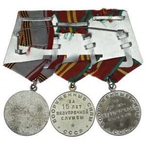 Rosja, ZSRR, Medal za 15 i 20 lat Nienagannej Służby oraz medal Weterana Sił Zbrojnych (3 sztuki)