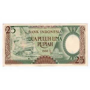 Indonezja, 25 rupiah 1958