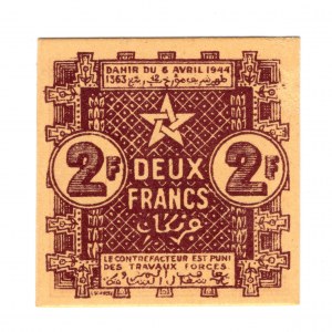 Maroko, 2 francs 1944 - rzadkie