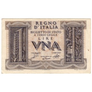 Włochy, 1 Lira 1939
