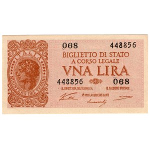 Italy, 1 lira 1944
