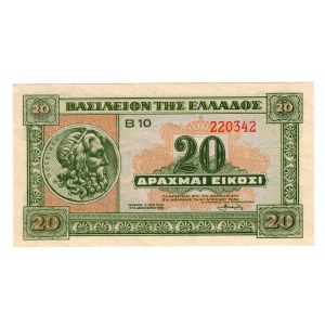 Grecja, 20 drachm 1940