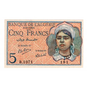 Algeria, 5 francs 1944