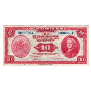 Indie Holenderskie, 10 guldenów 1943