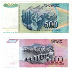 Mazedonien, Satz von 5000 Dinar und 500 Dinar 1990/1991