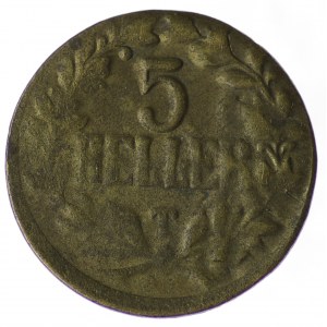 German East Africa, 5 haler 1916 T