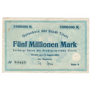 Tylża (Tilsit), 5 milionów marek 1923