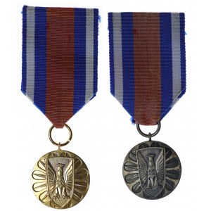 Polska, Medal Za zasługi w ochronie porządku publicznego - 2 sztuki (złoty i srebrny)