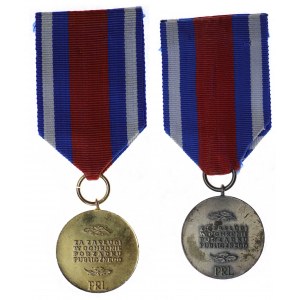 Polska, Medal Za zasługi w ochronie porządku publicznego - 2 sztuki (złoty i srebrny)